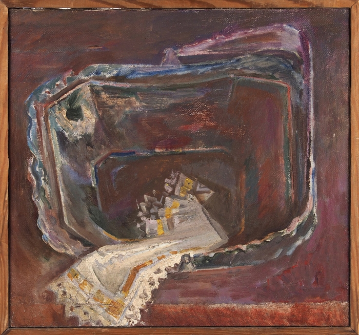 Бирштейн Макс Авадьевич (1914–2000) «Натюрморт с конфетницей». 1960-е. Холст, масло, 46x49,5 см.
