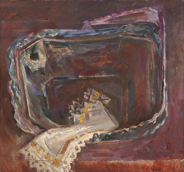 Бирштейн Макс Авадьевич (1914–2000) «Натюрморт с конфетницей». 1960-е. Холст, масло, 46x49,5 см.