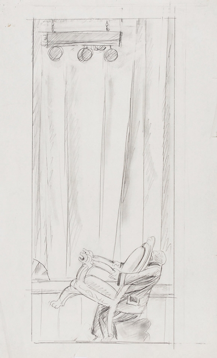 Сойфертис Леонид Владимирович (1911–1996) «В театре». 1960-е. Бумага, графитный карандаш, 69x44 см.