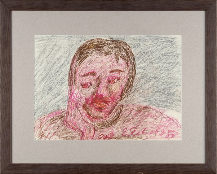 Яковлев Владимир Игоревич (1934–1998) «Портрет сестры Оли». 1995. Бумага, цветные карандаши, 31x43 см.