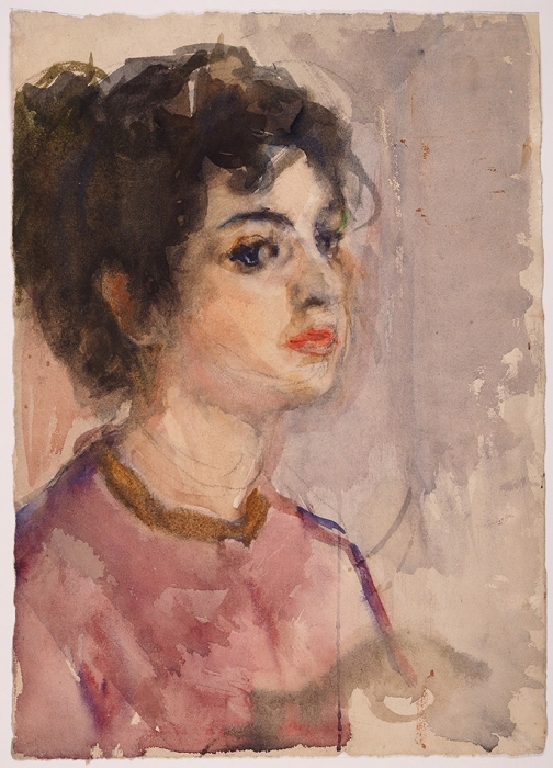 Магидсон Адриана (Ариадна) Соломоновна (1906–1981) «Портрет девушки». 1950-е. Бумага, акварель, 41,5x30 см.
