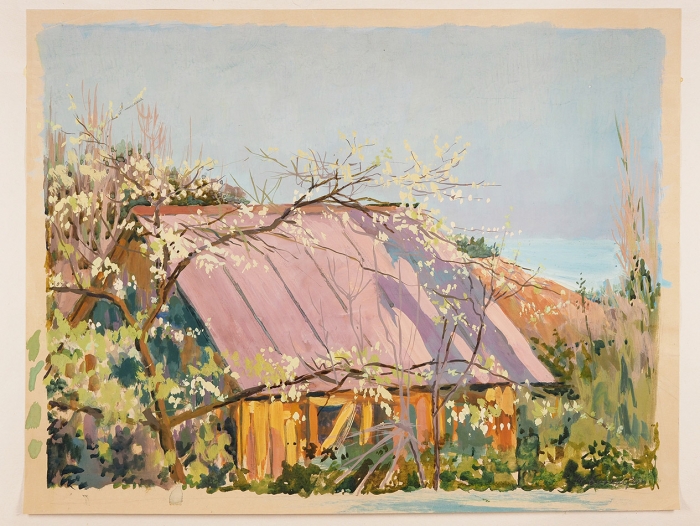 Бронштейн Шая Иосифович (1910–1987) «Весна. Гурзуф». 1960. Бумага, акварель, гуашь, 35x46 см.