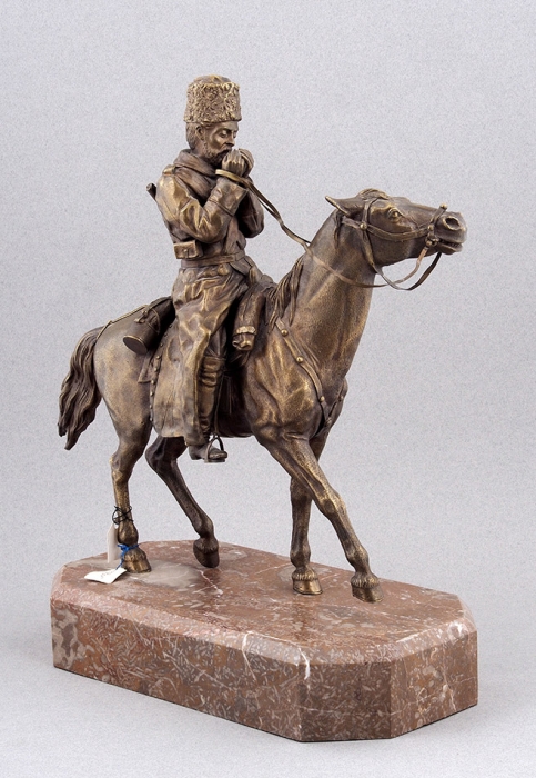 Скульптура «Казак на коне». Россия, автор П.А. Самонов. Конец XIX века.