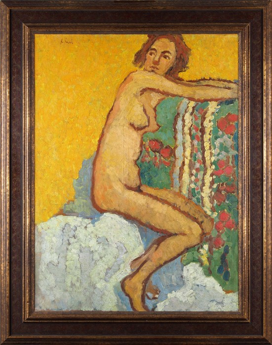 [Внес в венгерскую живопись французский стиль] Рипль-Ронай Йожеф (Jоzsef Rippl-Rоnai) (1861–1927) «Обнаженная». 1911. Холст, масло, 80x60 см.